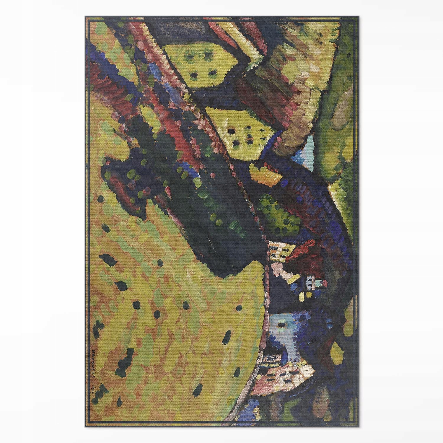 Vinylový koberec s grafikou Domy v Murnau – Wassily Kandinsky Veľký 140 x 210 cm