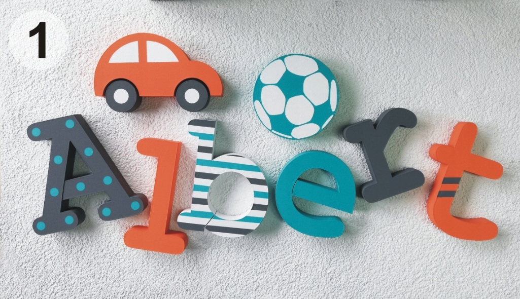 IMIĘ DZIECKA 3D KOLOROWE LITERKI - DEKORY Kod producenta 2dmlitdz