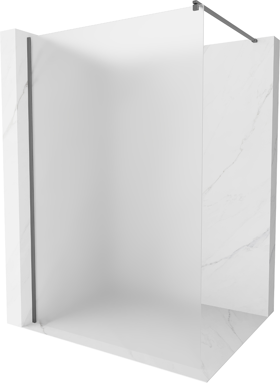 Mexen Kioto sprchová stěna Walk-in, 100x200 cm, mrazivý sklo, 8 mm gun meta