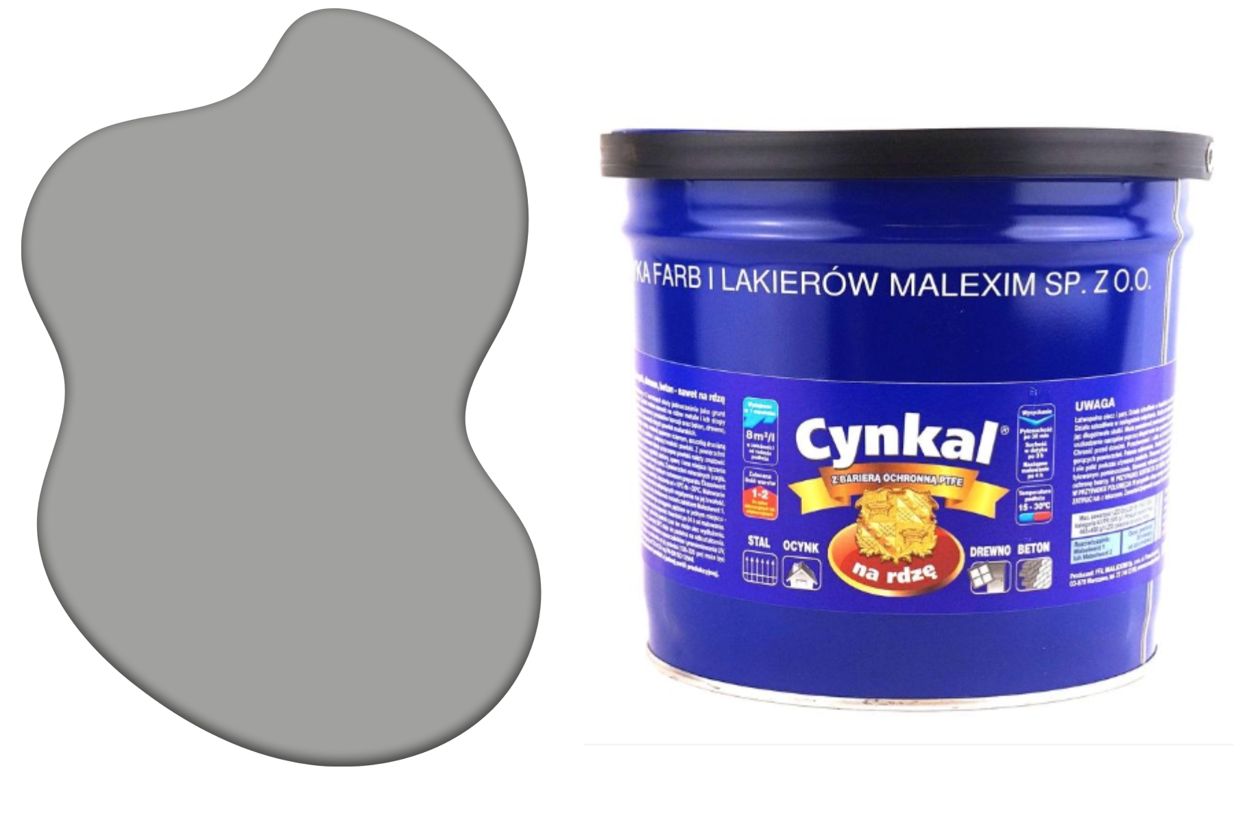 Emalia akrylowa Cynkal 2,5 l Aluminiowa połysk ral 9006