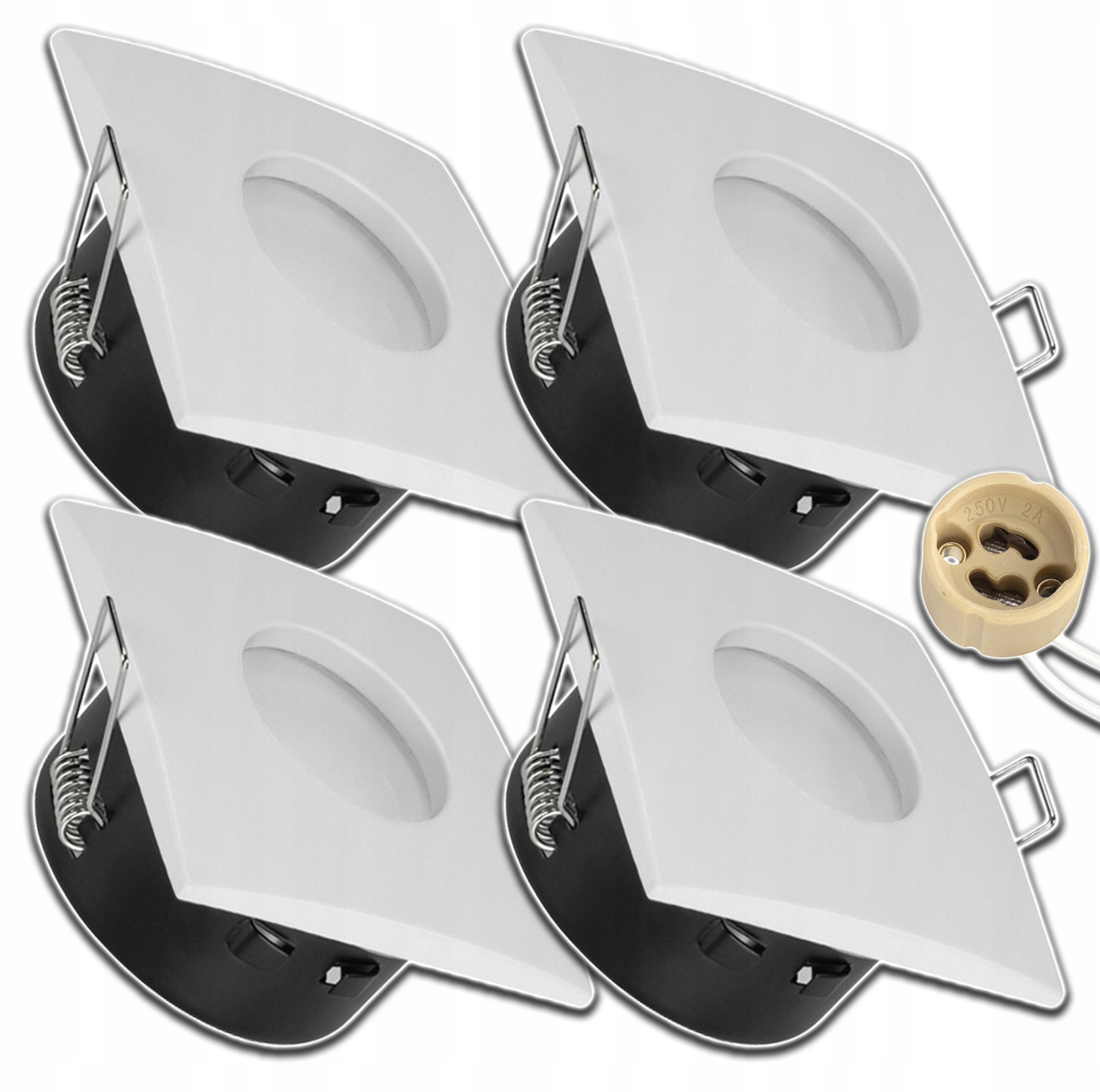 4xVODOTĚSNÉ Hermetické Stropní Svítidlo Halogen Ip Zásuvka GU10