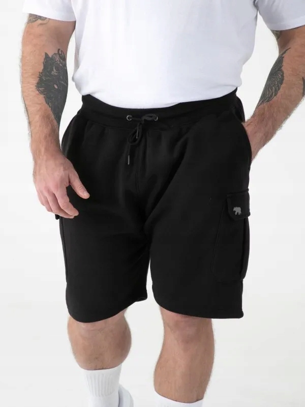 Kraťasy Dresové Kapsáče černé ROBINSON-D555 Velké velikosti 2XL