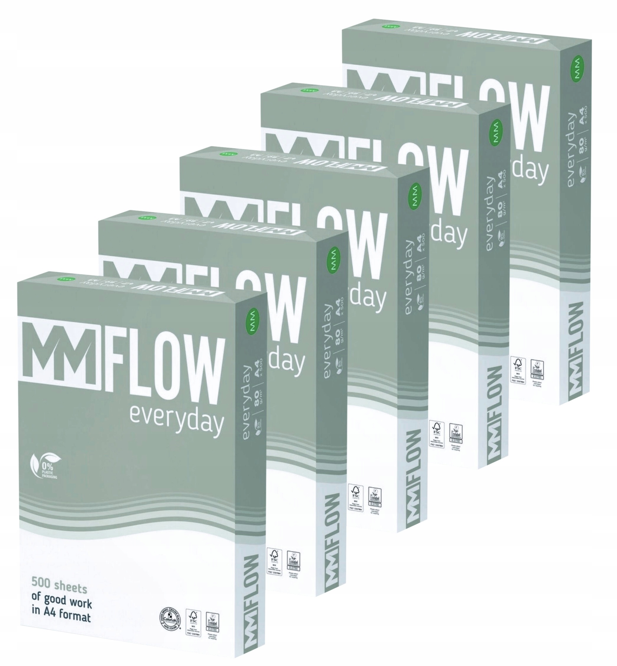 

Papier ksero biały Flow A4 80g/m2 5 ryz karton
