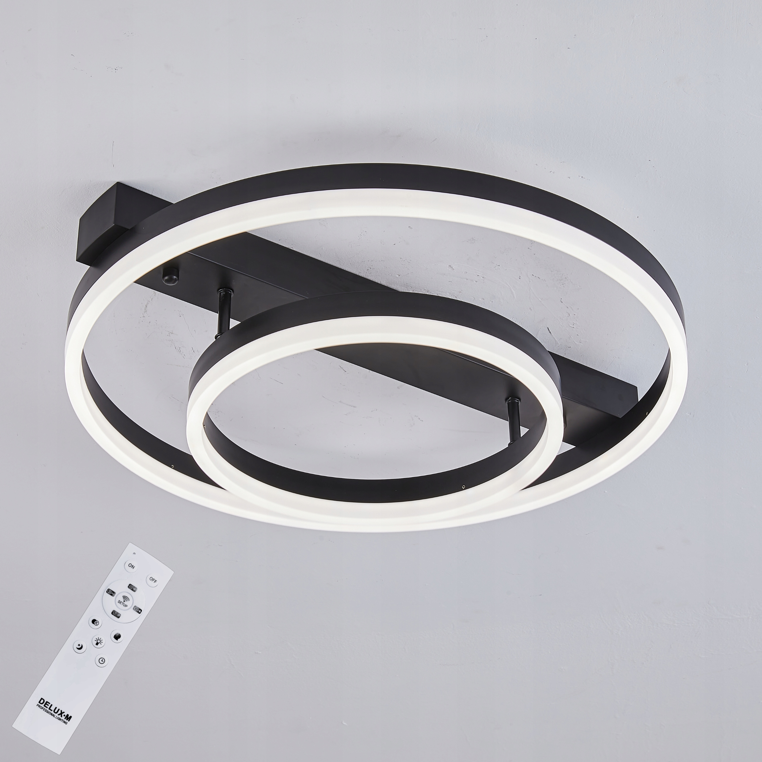 závěsné stropní svítidlo černá stropní svítidlo Led Lustr Dálkový Ovladač 59W 50/30 cm