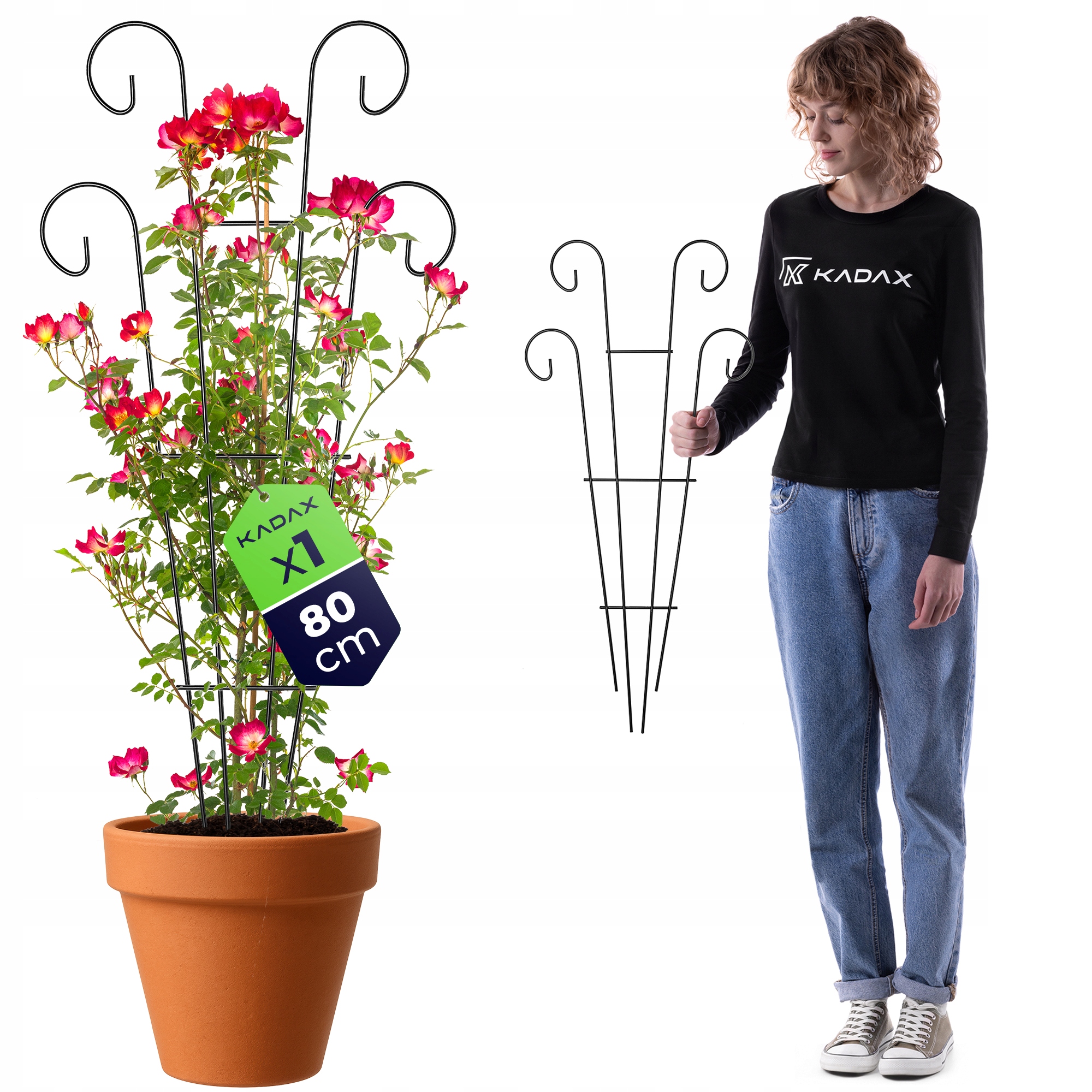 PODPORA DO ROŚLIN 80 cm PERGOLA OGRODOWA KWIATÓW RÓŻ METALOWA KRATKA