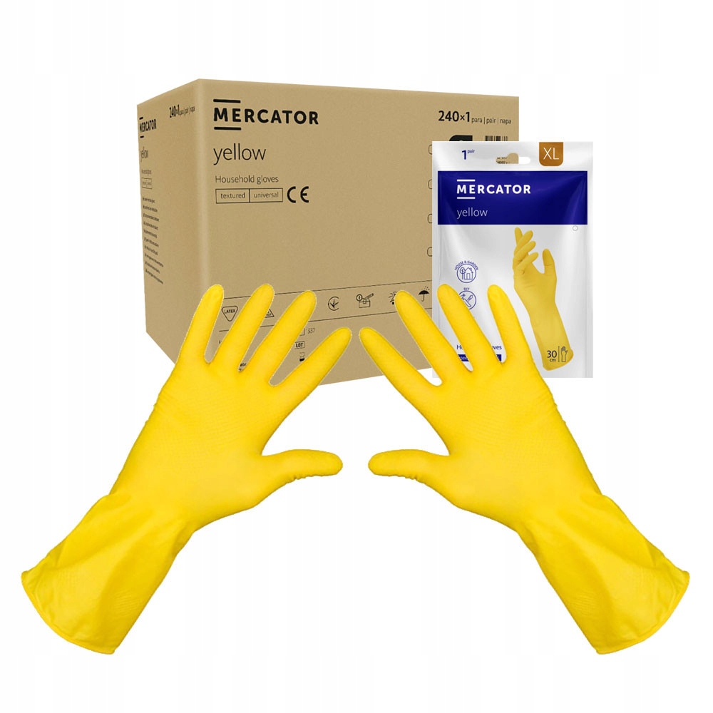 Gumové rukavice XL ekonomické žluté latexové Ideal Yellow 240 párů karton