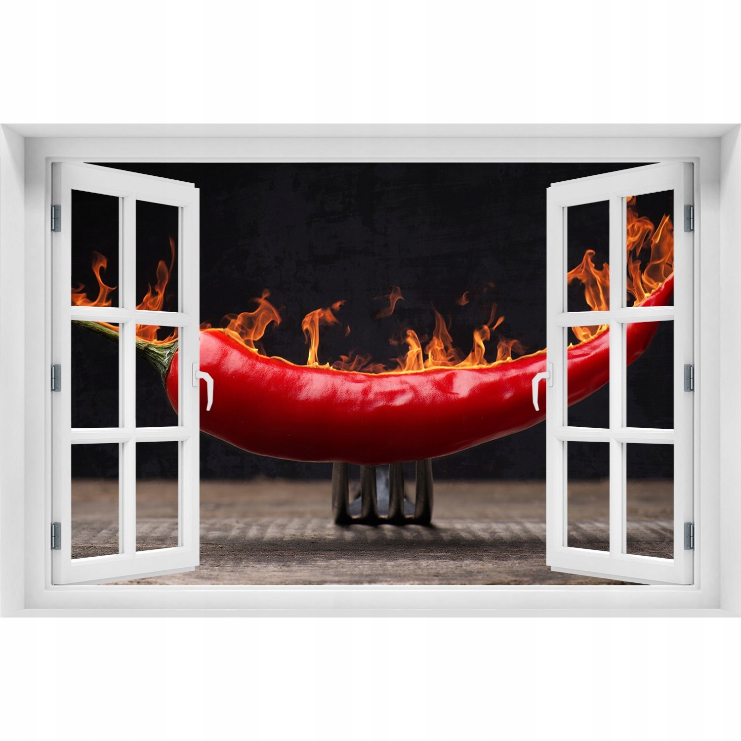 

3D Okno Naklejka Samoprzylepna Papryczka chilli