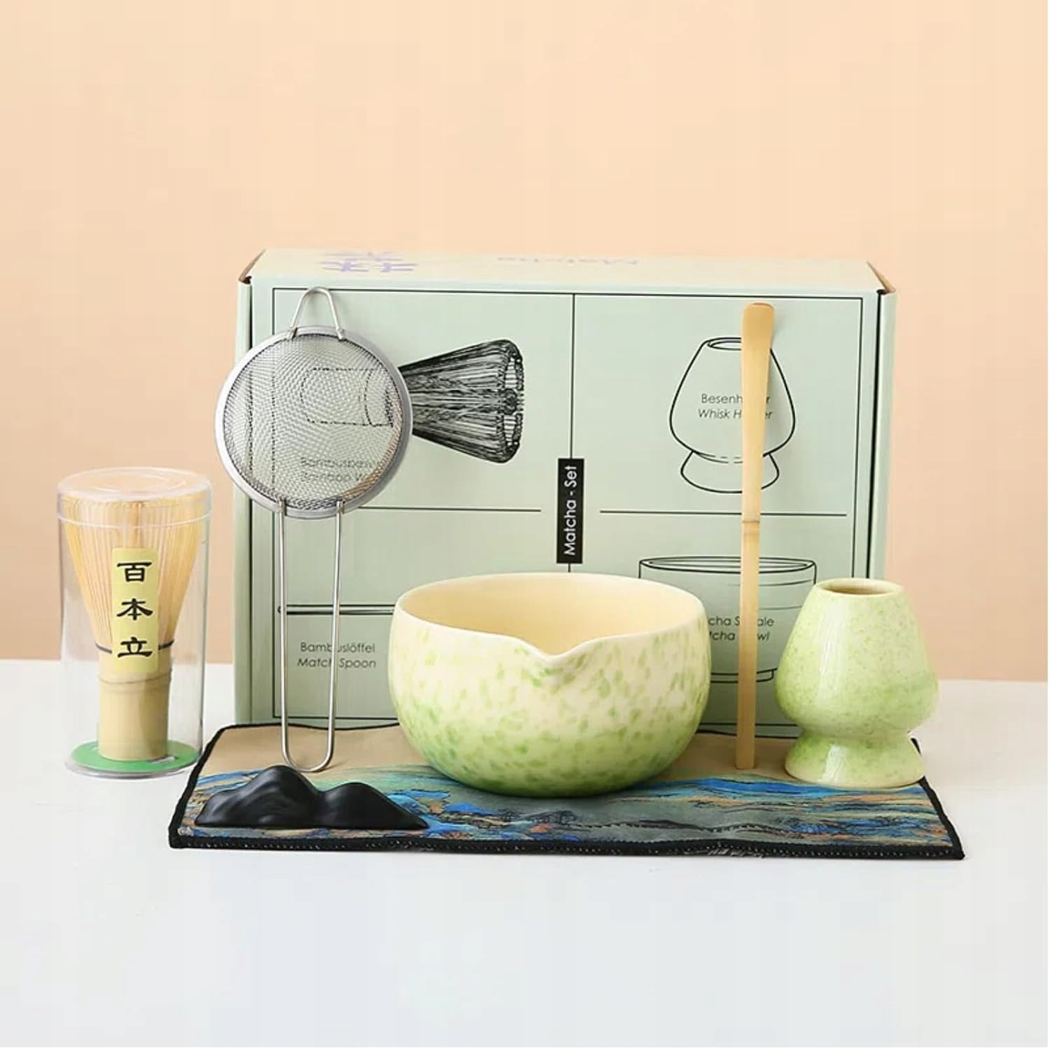 Sada Na Matchu Bambusová Chasen Keramická Miska 7 Dílků Dárek