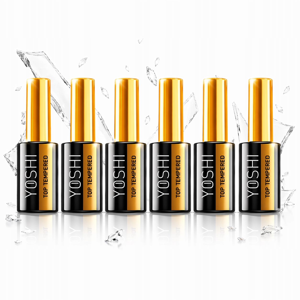 Yoshi Top Tempered Hybrid Tvrzené Sklo v tekutině na nehty 10 ml 6 Ks