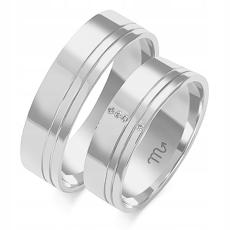 

Obrączka ze złota białego na ślub 585 r 17 18 19