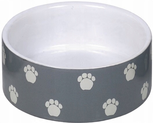 

Miska ceramiczna dla psa - szara w łapki 0,55 l