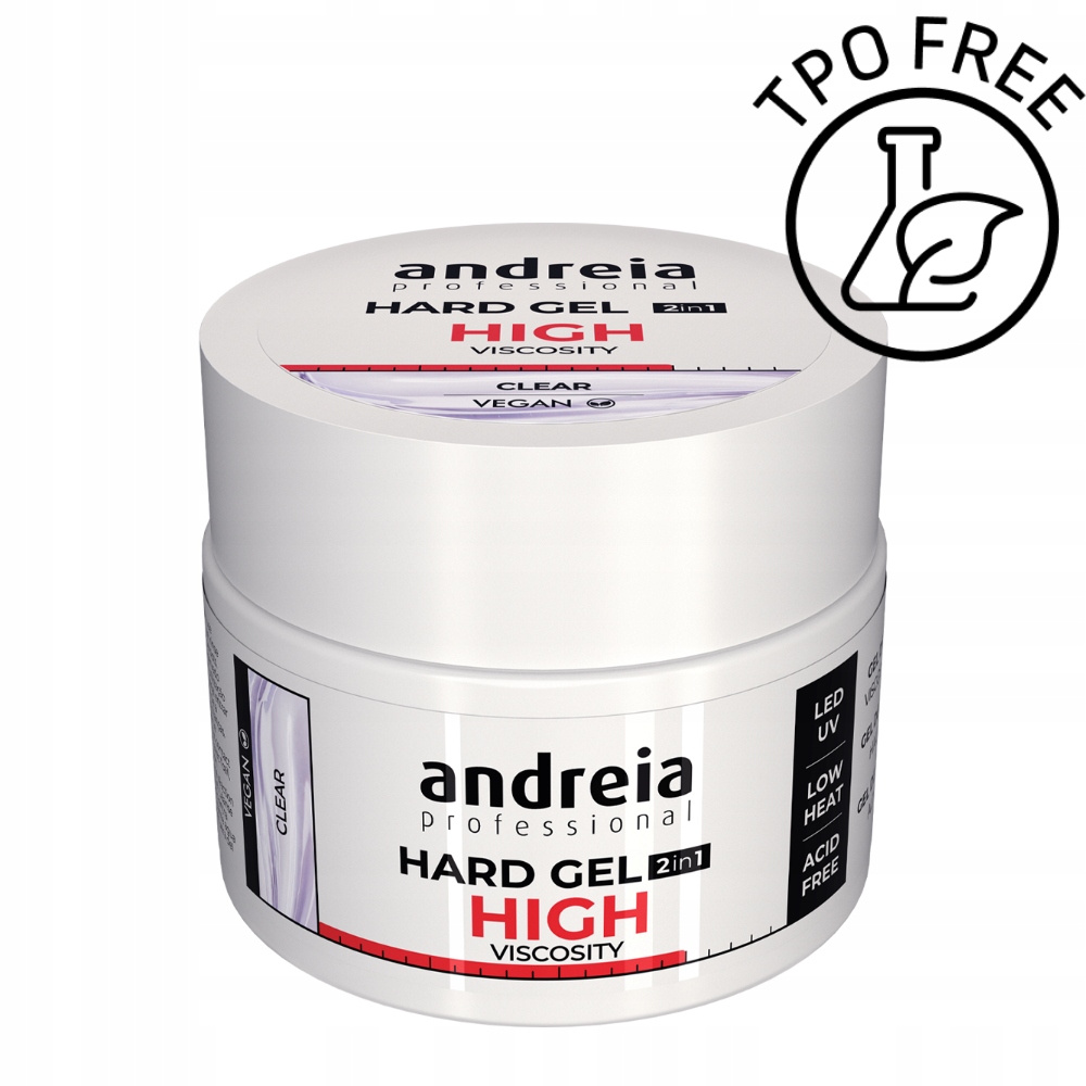 Żel budujący Andreia Hard Gel 2w1 samopoziomujący Clear Tpo free