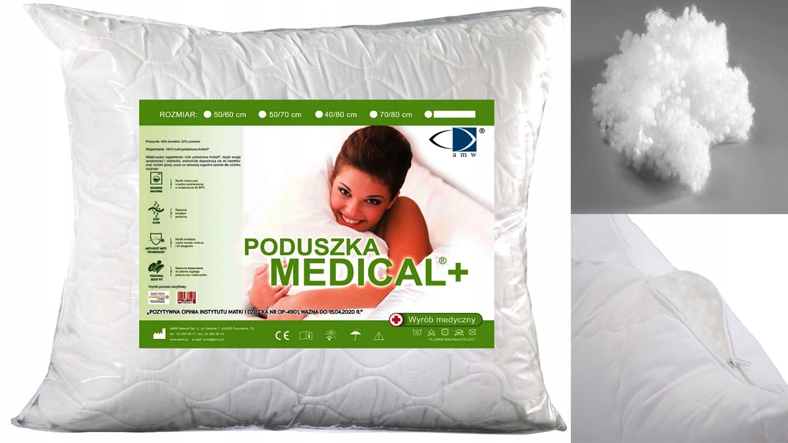 

Poduszka Medical 70X80 70 Zamek Amw Polska 95*C