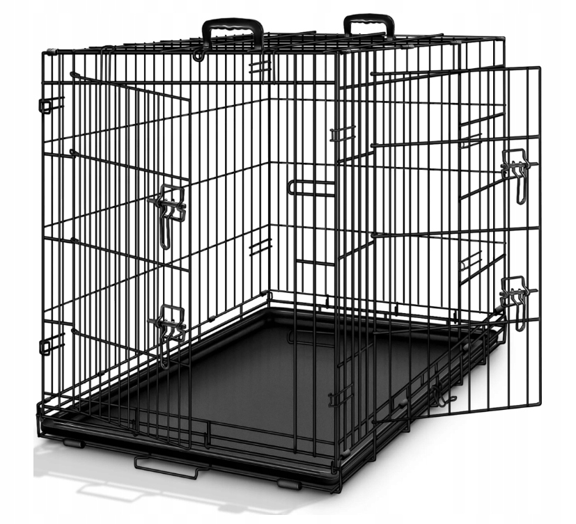 Levně Tresko Klec pro psa L 91 cm Kovová skládací Přepravka do auta