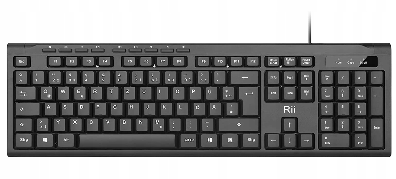 Klawiatura nożycowa Rii RK907 czarna