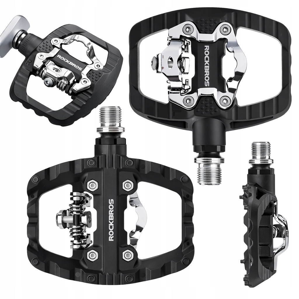 Pedały Rockbros Mtb 2w1 zatrzaskowe platformowe 370010001 Czarne