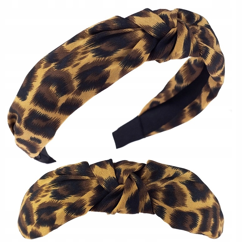 

Opaska Do Włosów Węzeł Turban Panterka Cętki