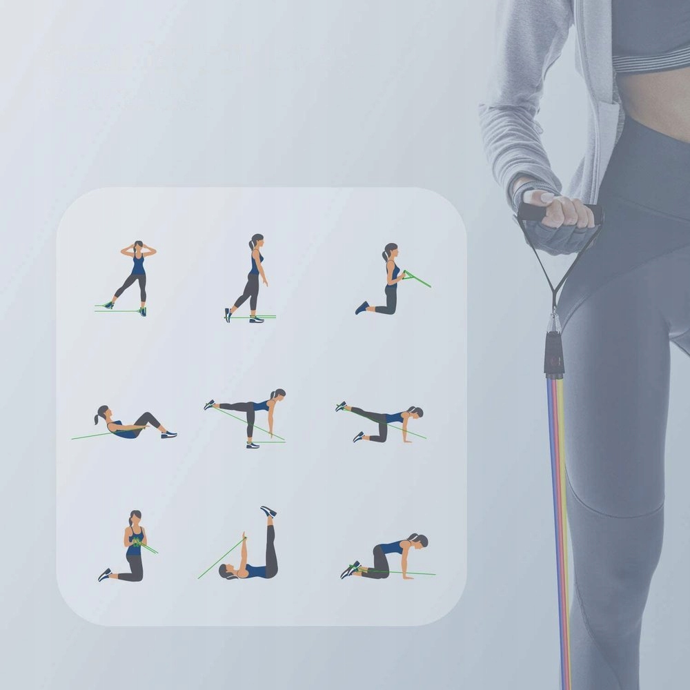 GUMY OPOROWE DO ĆWICZEŃ EKSPANDERY TRENINGOWE FITNESS BANDS ZESTAW 5 GUM Kolor dominujący wielokolorowy