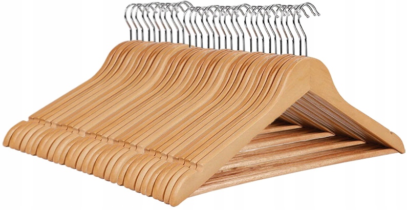 Dřevěné Věšáky 30KUSŮ Silný Dřevěný Věšák