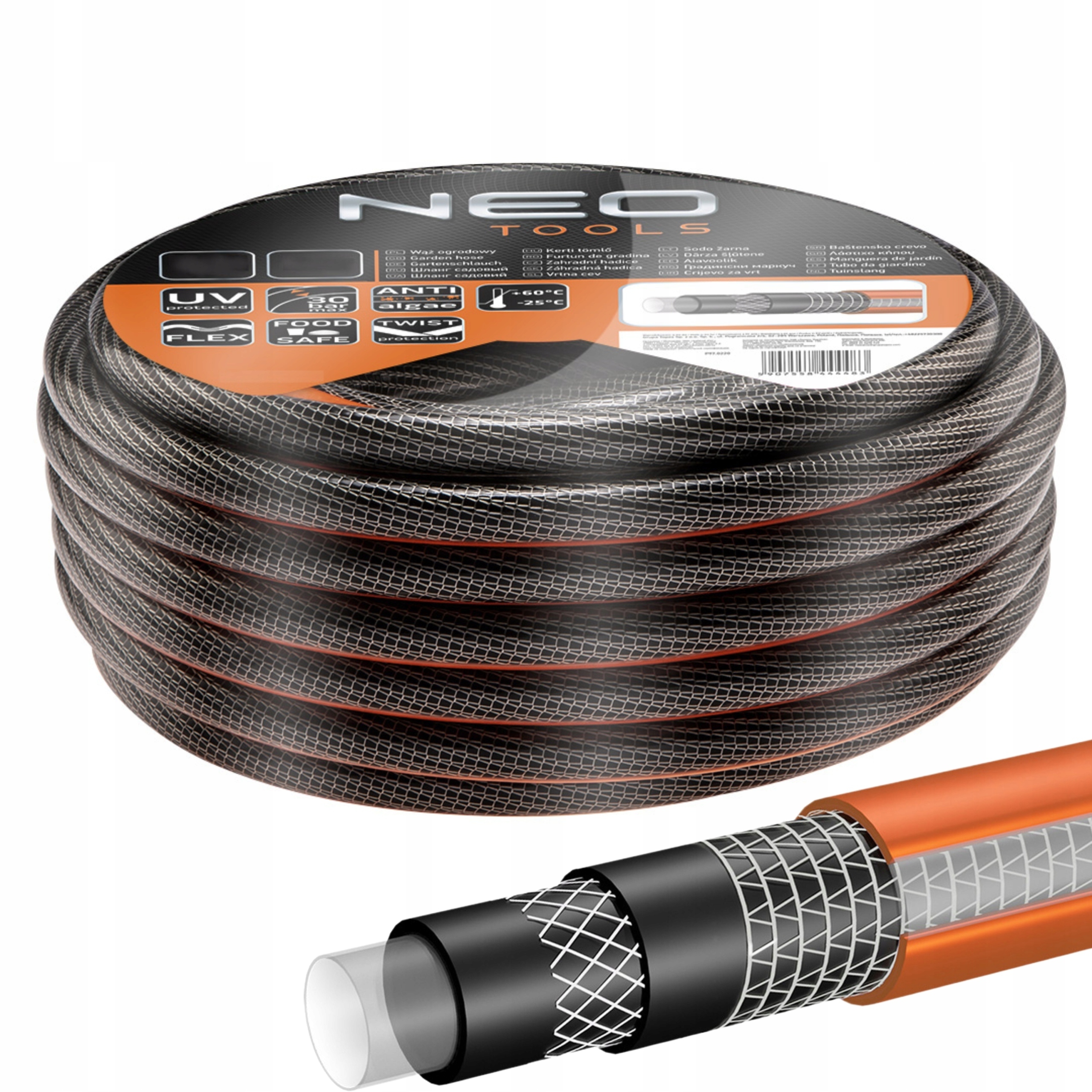 Neo Hadice 6-VRSTVÁ 30BAR 3/4'' 30M Nekroutící Vyztužená Polský