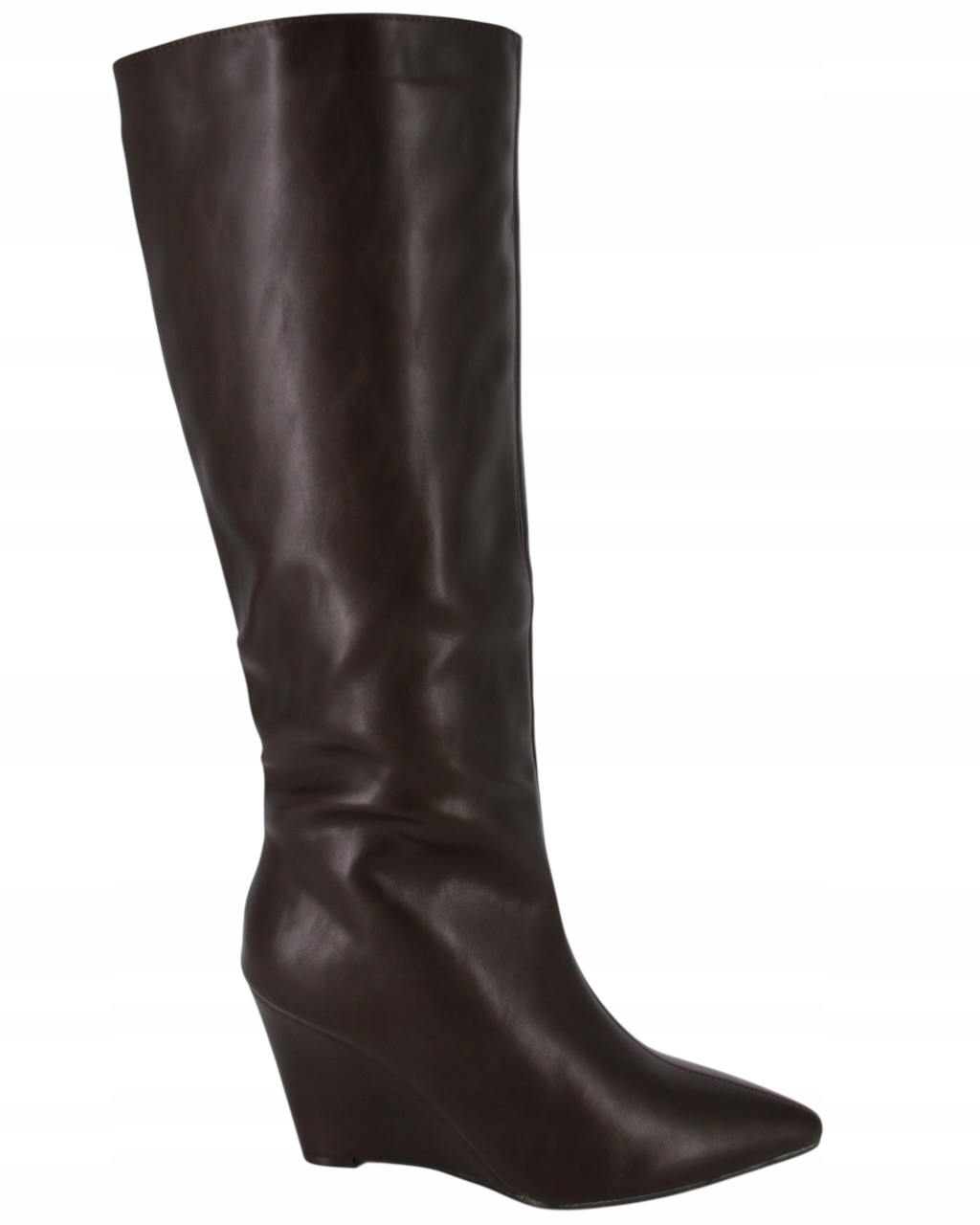 Kozačky Na Podpatku, 8,5 CM, Svrškem, Hnědé, Čokoládové, Eko Kůže, Velikost 39