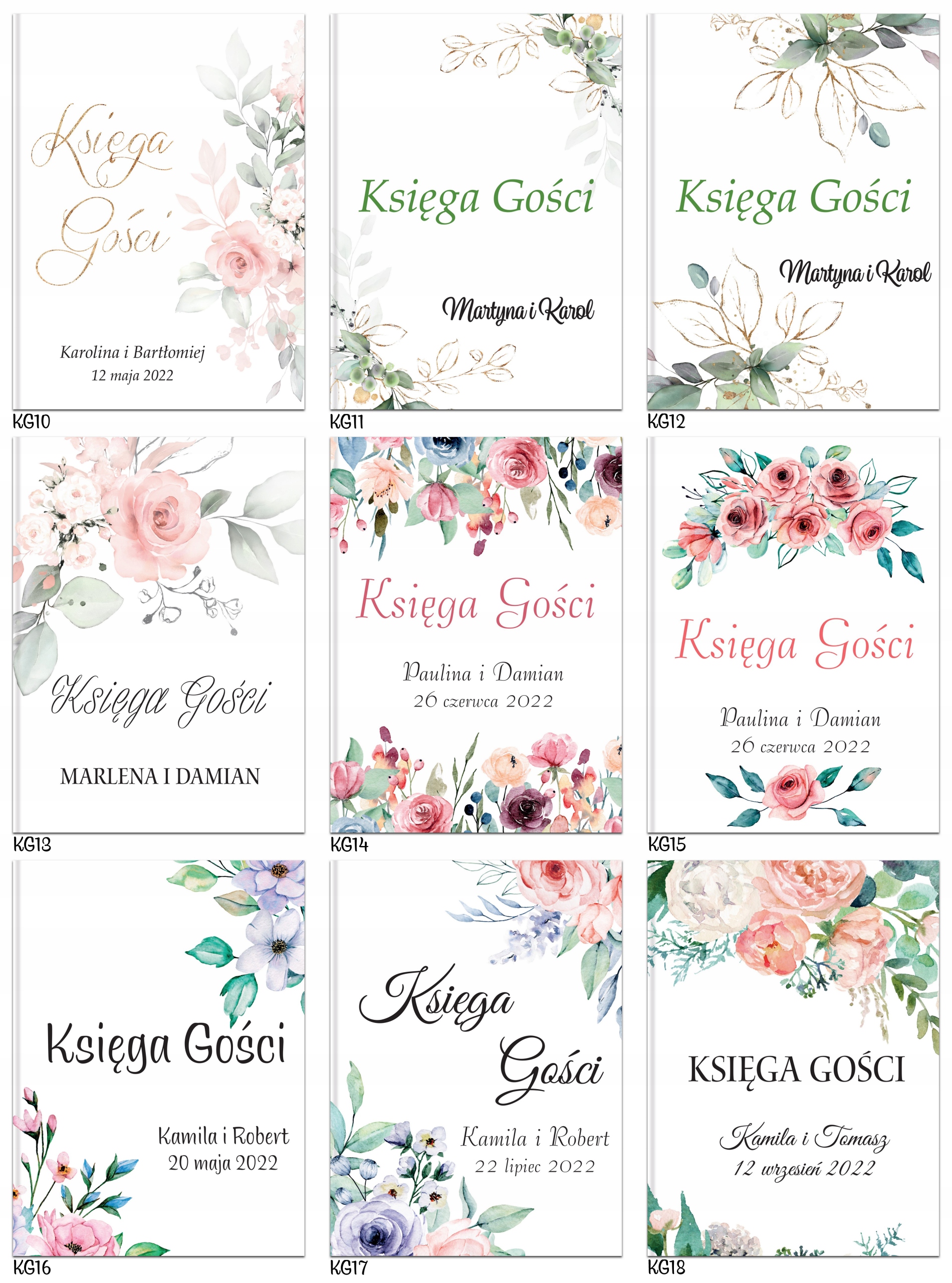 KSIĘGA GOŚCI WESELNYCH PERSONALIZOWANA A4 100STR Rodzaj księgi