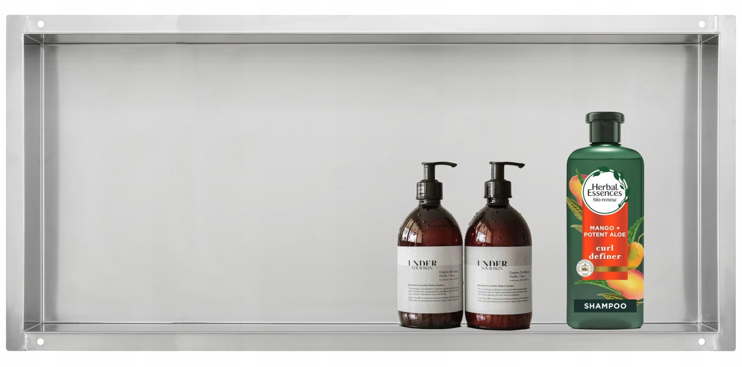 Aquatech Polica Vstavaná Skriňa Bez Goliera 90X30 CM Nerezová Oceľ Inox