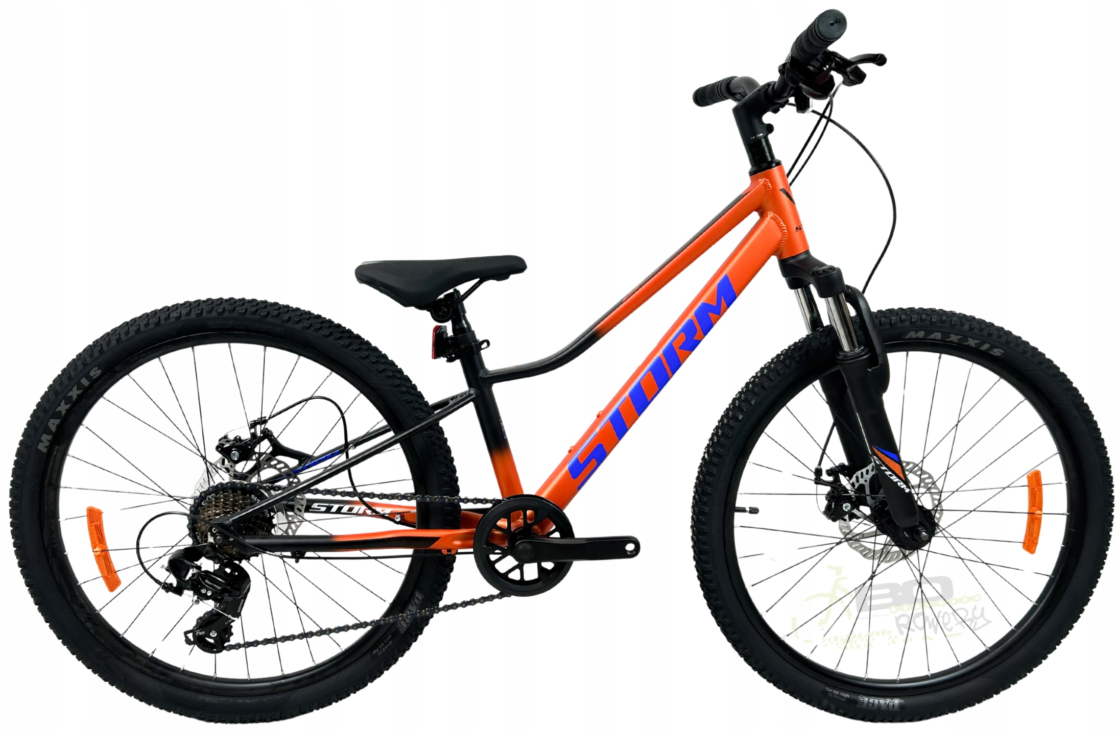 Rower Młodzieżowy 24 Storm Racer 2D rama 11 pomarańczowy 1x7 2026