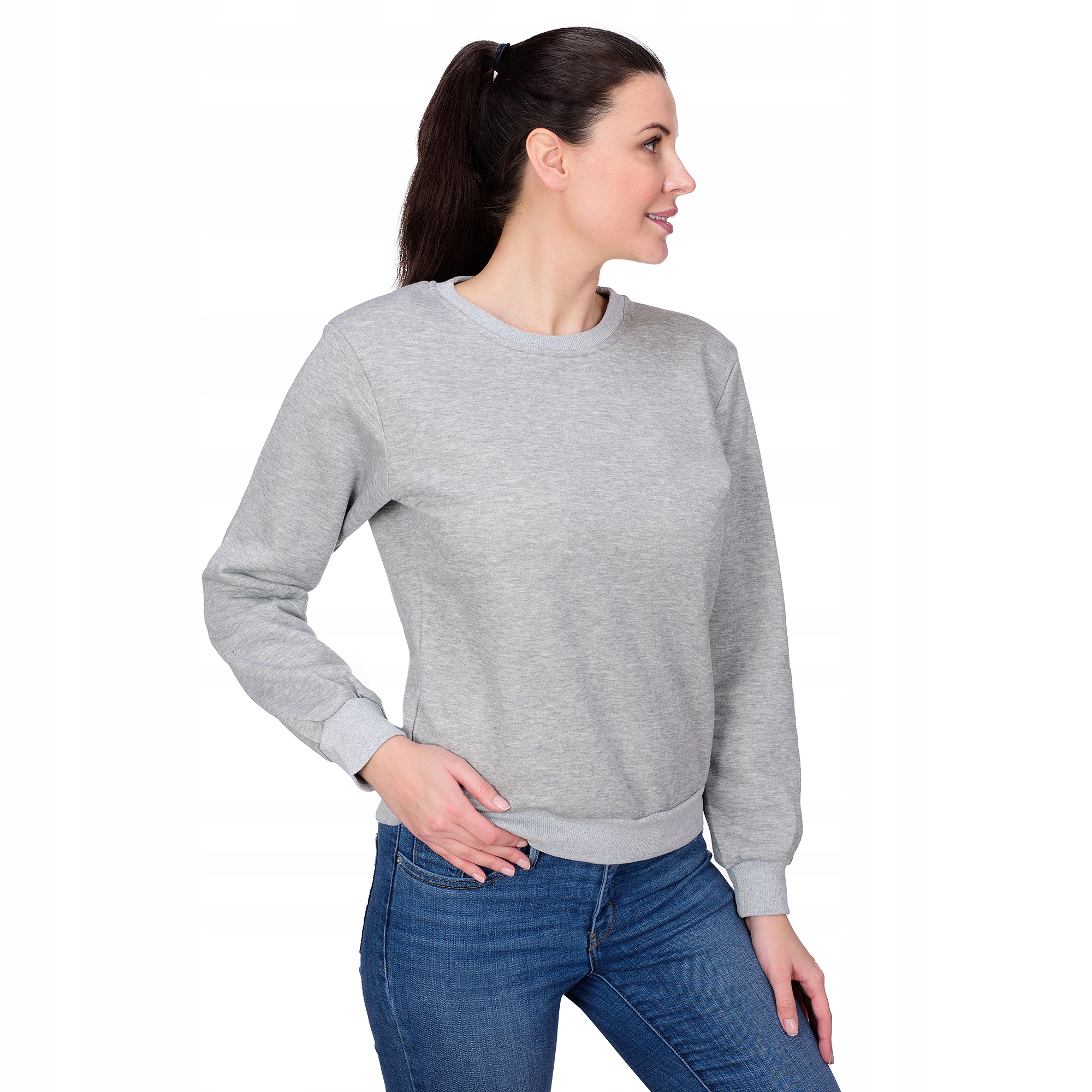 

D01 r. XL Gładka Bluza Damska Bawełna