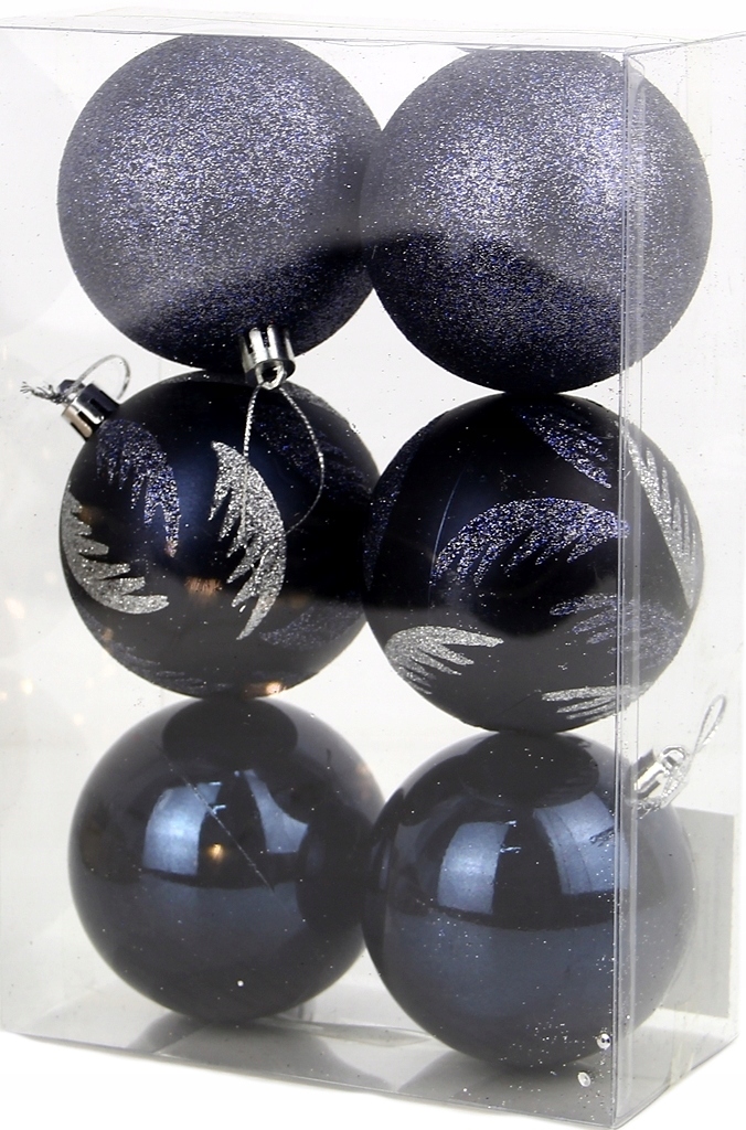 

Zestaw Bombek Ciemny Granat MIX 6szt Duże 7,5cm