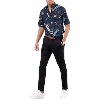 Selected Homme Černé Elegantní Jednoduché Kalhoty Bavlna Elastan W30 L32 N1B