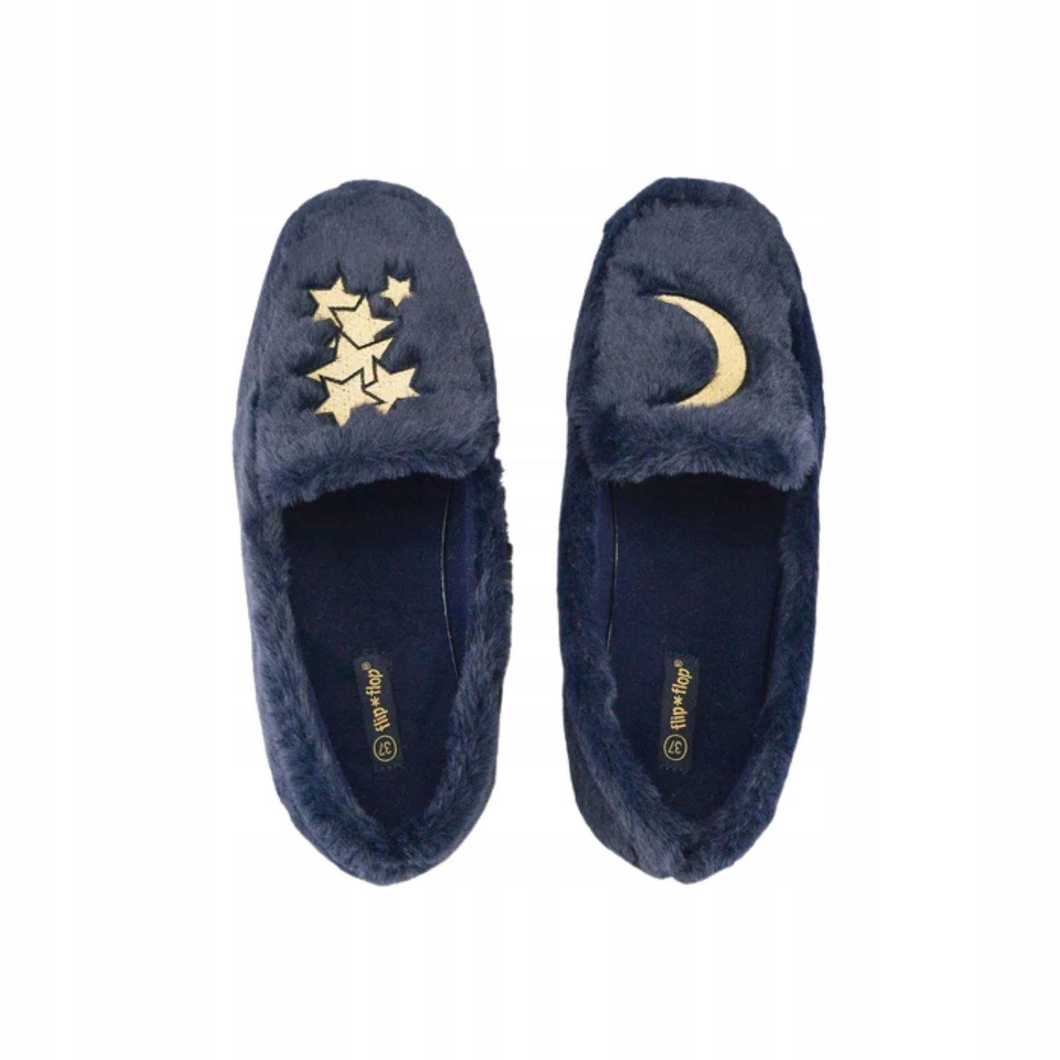 Papuče nazouvací teplé modré domácí kožešinové 40