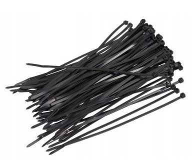 OPASKI ZACISKOWE 160X2,5MM - CZARNE PLASTIKOWE, 100SZT/OPAKOWANIE, TRYTYTKI