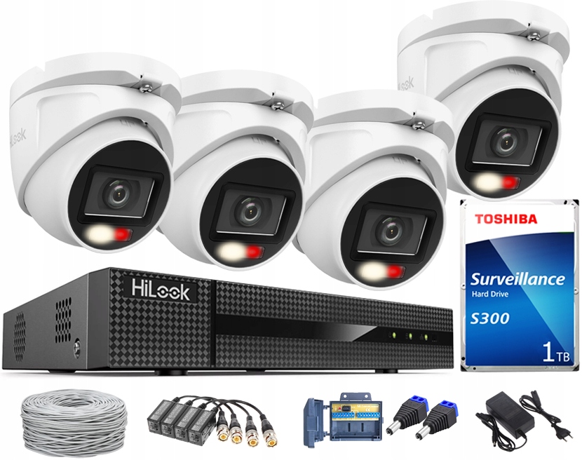 FullHD monitorovací sada 4 kamer HybridLight 2MP HiLook