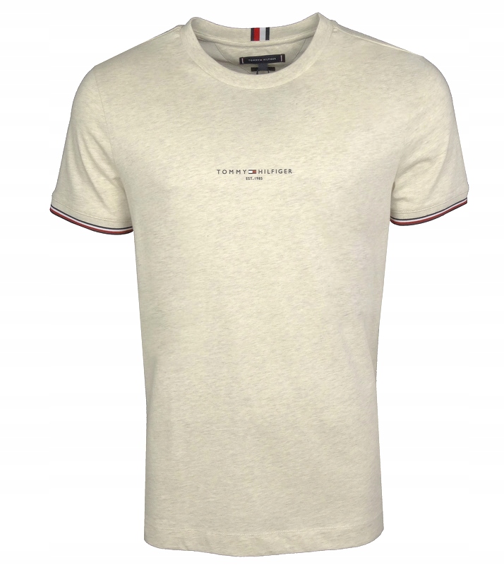Tommy Hilfiger, pánské tričko, Slim, béžový melír, L