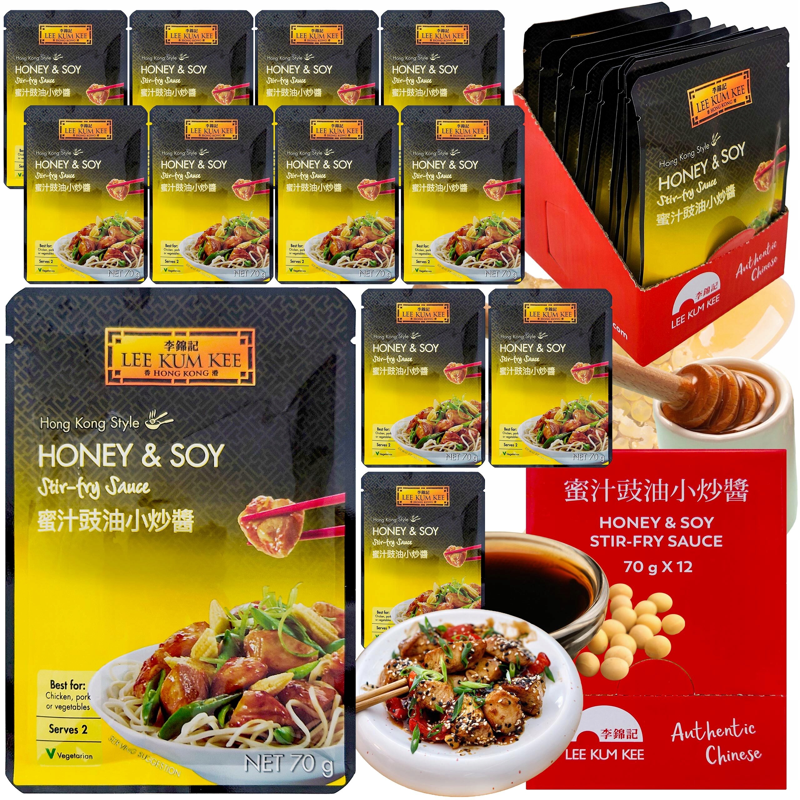 Levně Omáčka medovo-sójová Honey&Soy Stir Fry Lee Kum Kee 70g Asijská