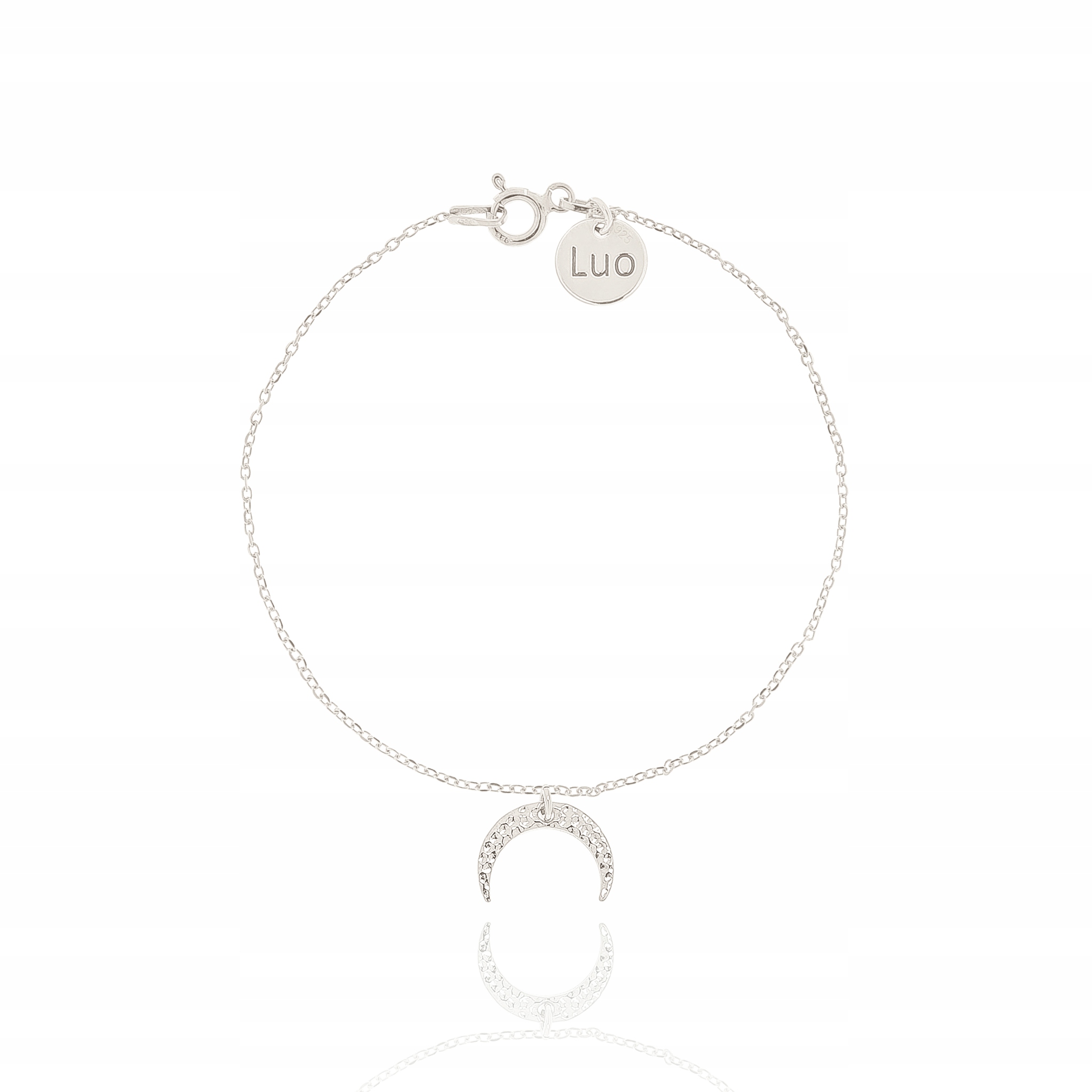 

Bransoletka srebrna z młotkowanym księżycem