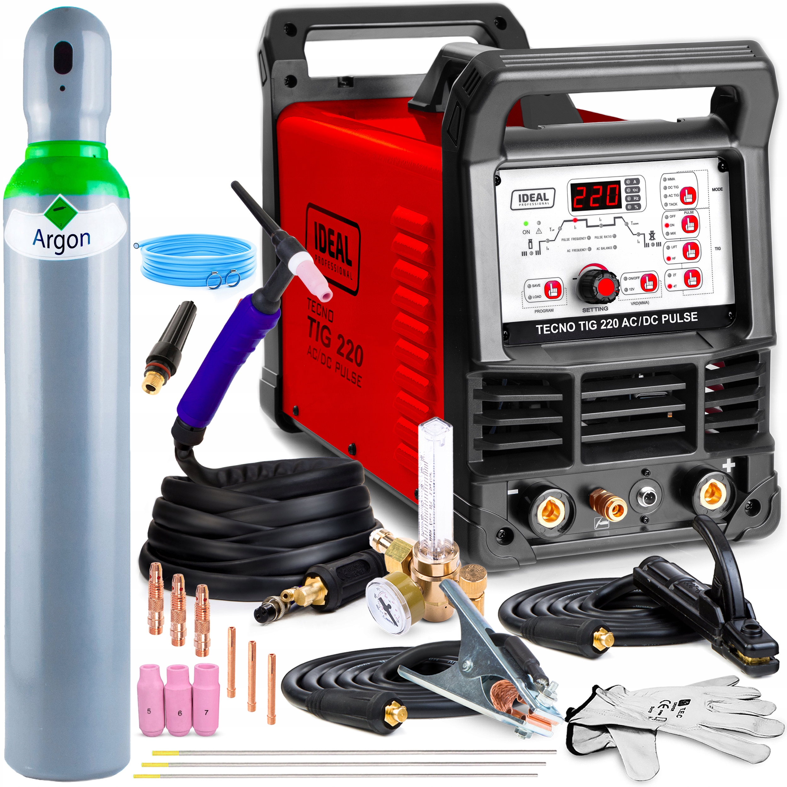 Poloautomatický Svařovací Stroj Ideal Tecno Tig 220 Ac/dc Puls Mpx Mma 220A 230V Hf