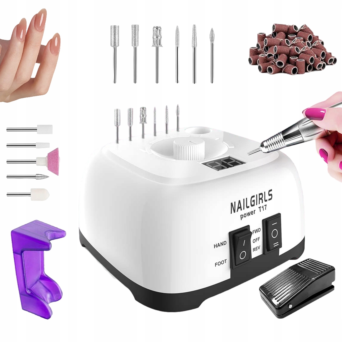 Elektrická Bruska Na Nehty 35000 Rpm S Pedálem A LCD