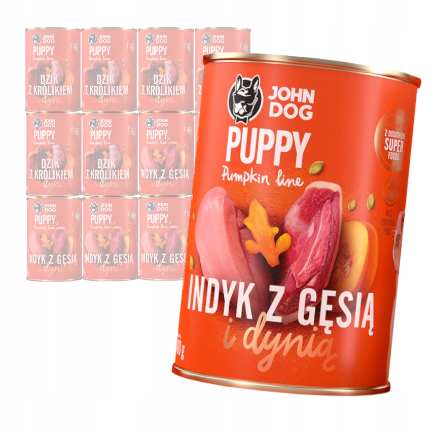 Levně John Dog Puppy MIX 2 Příchutí Vlhké Krmivo 12x400g