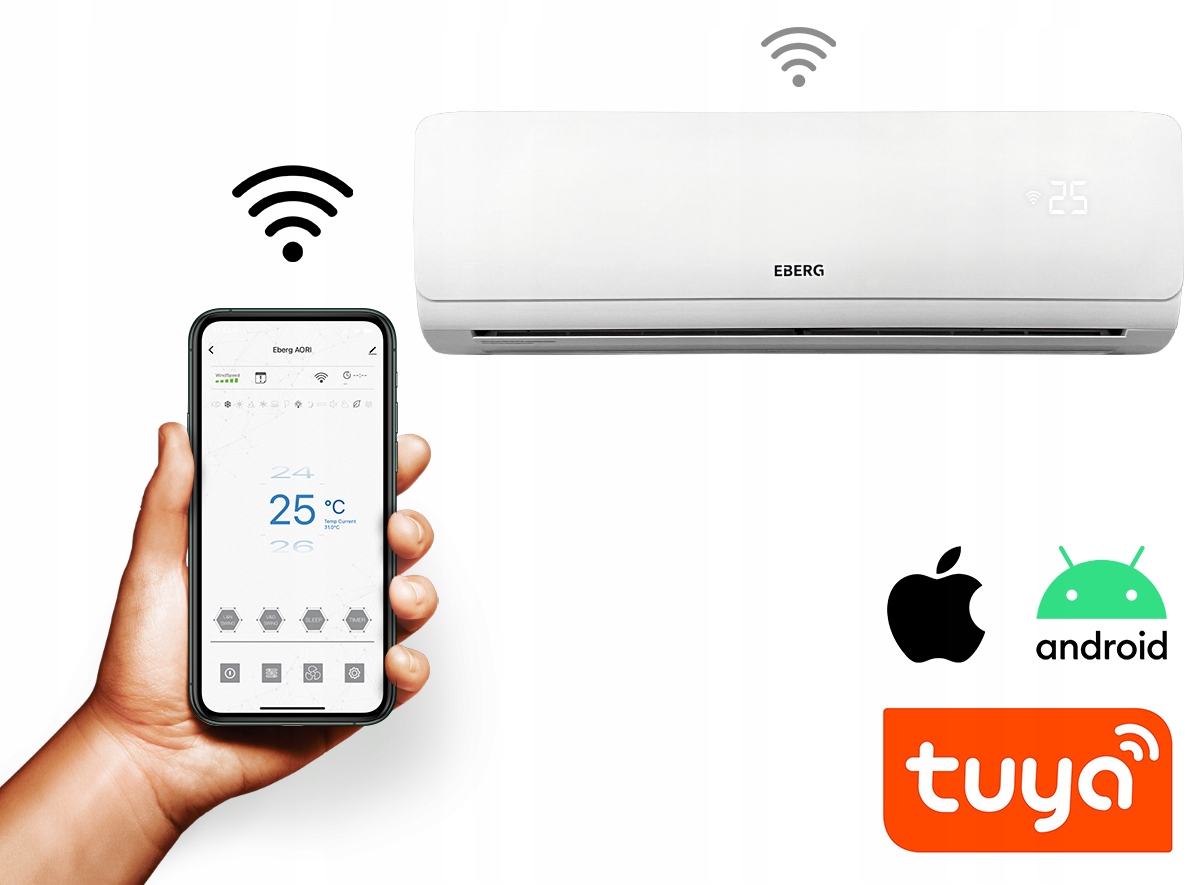 Klimatyzator ścienny EBERG AORI 3,5kW ION Wi-Fi Typ montażu ścienny