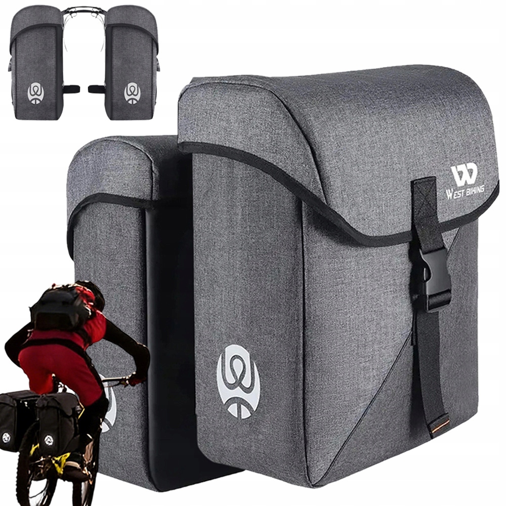 Dvojité Cyklistické Brašny 35 L Odolné Proti Otěru S Dešťovou Clonou