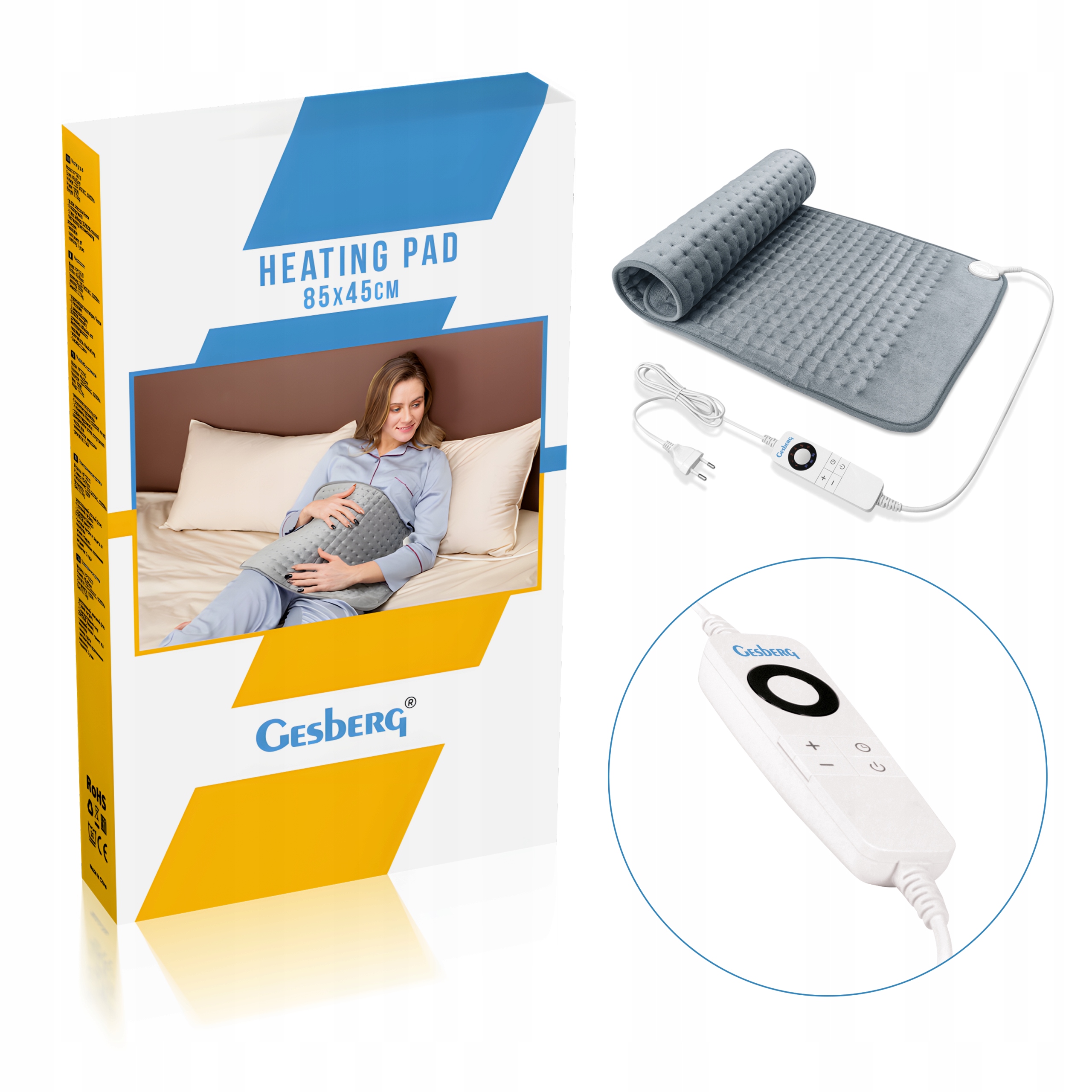 Poduszka Elektryczna Rozgrzewająca Duża Gesberg 85x45cm 100W