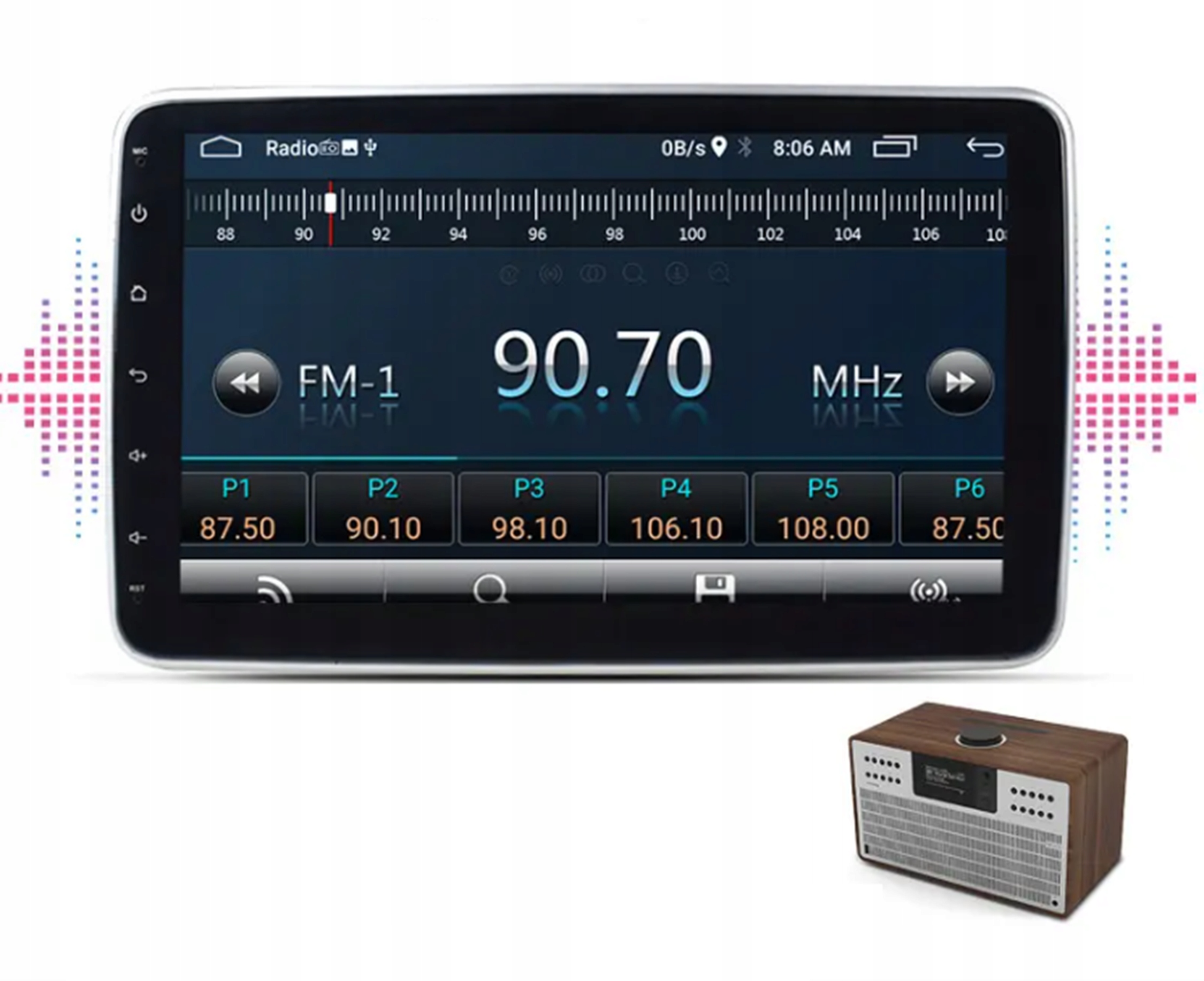 Radio Samochodowe 1DIN 9'' 2/32GB AndroidAutoCarPlay RDS BT USB WiFi OBRÓT Rodzaj akcesoryjny