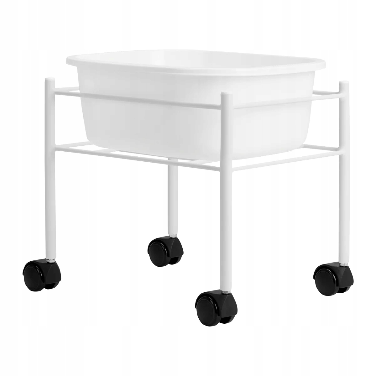 Sprchová Vanička Na Namáčení Nohou, Pedikúra, Bílá, Jednoduchá, Na Kolečkách, Ocelová Mísa, 5 L