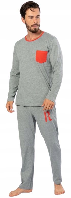 Klasické Šedé Pyžamo Velké Velikost XL
