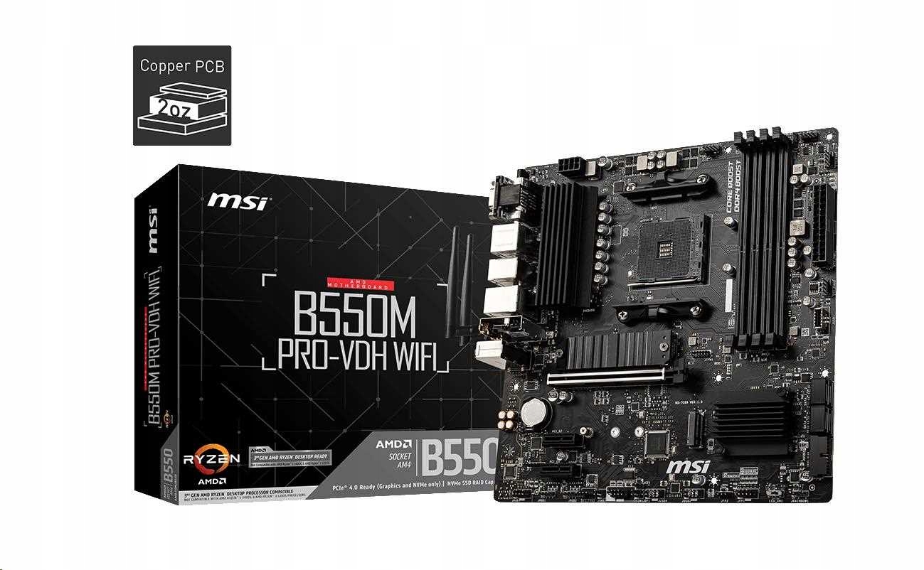 Msi Mb Sc AM4 B550M Pro-vdh Wifi, Amd B550, 4xDDR4, Vga, mATX B550M…