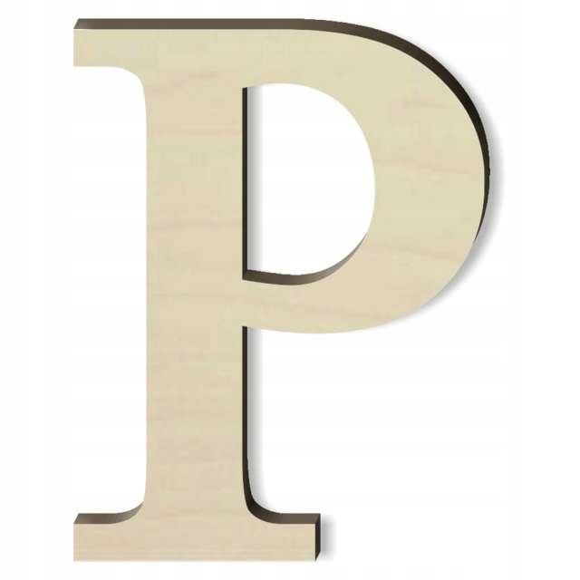 drewniana LITERA literka P TIMES napis rozm.M 10cm