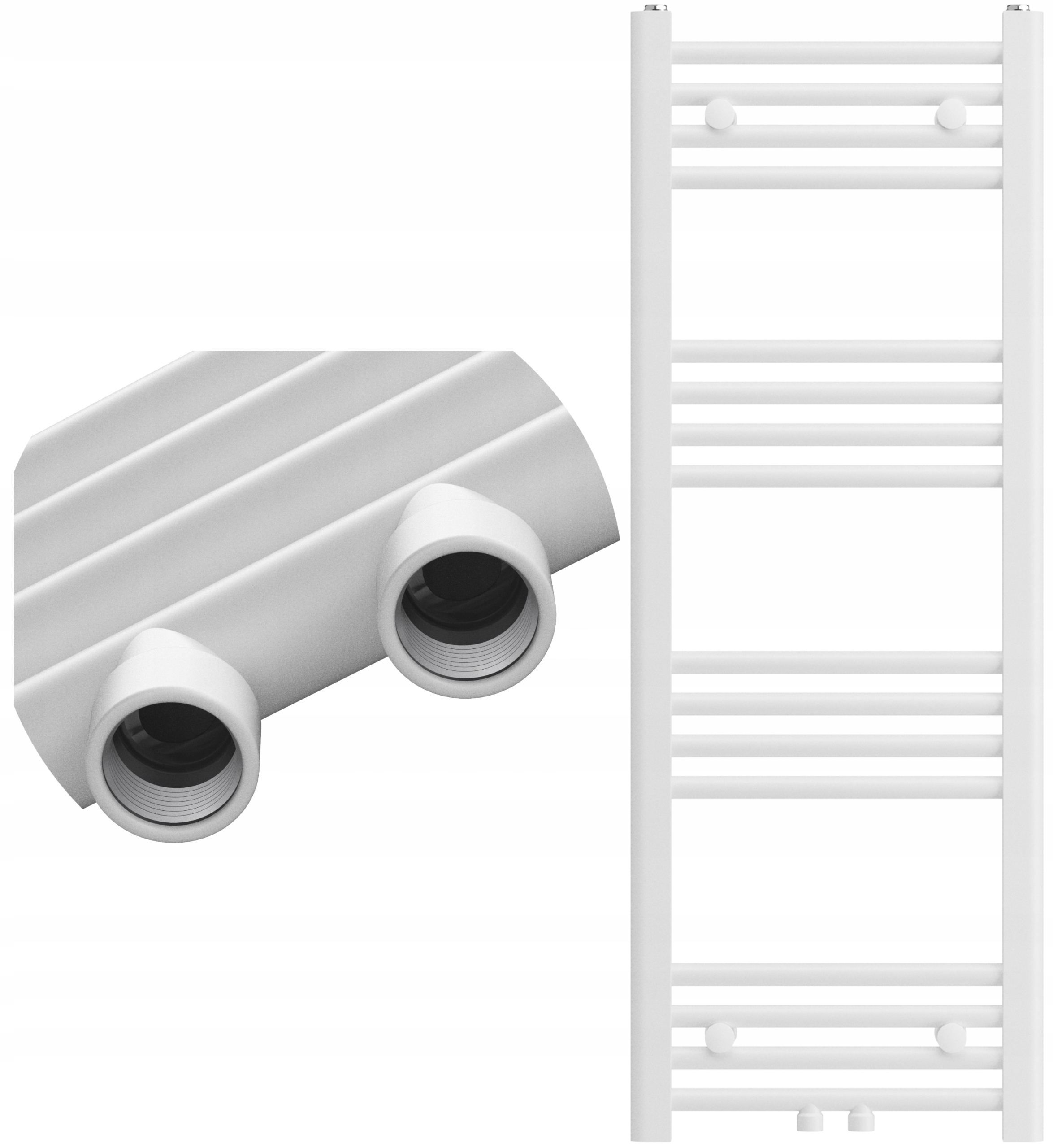 Kúpeľňový Kaloryfer Moderný Rebríkový Biely 110x40 cm Raven