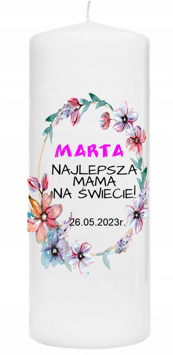 

Dzień Mamy Personalizowana Świeca Świeczka Matki
